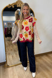 Fall Floral Side Tie Sweater Vest