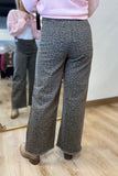Umgee Leopard Print Wide Leg Jean