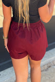 Braided Wrap Skort Maroon