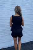 Bella Pleat Front Shorts Black