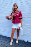 Rally Ric Rac Poplin Blouse Maroon