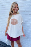 Gameday Football Patchwork Waffle Short Top