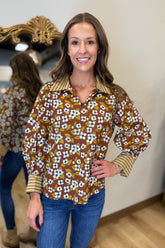 Floral Fusion Blouse Cinnamon