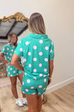 Dot the Day Short Set Green/Pink