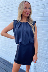 Ava Draped Neck Romper Black