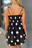 Pep Rally Polka Dot Dress Black
