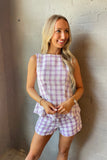 Geaux Team Plaid Set Lavender