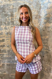 Geaux Team Plaid Set Lavender