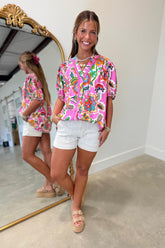 Umgee Island Bloom Top Pink