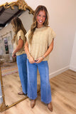 Delaney Drop Shoulder Cable Knit Sweater Tan