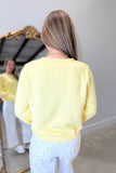 Soft Scallops Trimmed Cardigan Sweater Yellow