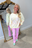 Floral Patchwork Sweatshirt Yellow