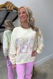 Floral Patchwork Sweatshirt Yellow