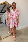 Umgee Neon Paisley Dress Pink