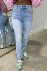 Bayeas High Rise Straight w Cuff Jean