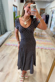 Mattie Polka Dot Long Dress Brown