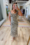 Born to Roam Long Zebra Dress