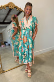 Umgee Earth Wind and Garden Midi Dress Green