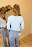 RD Style Perla Square Neck Top Blue