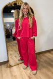 Julia Ribbed Pullover Set Red