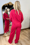 Julia Ribbed Pullover Set Red