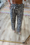 Wild Side Wide Leg Pants Zebra