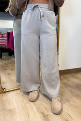 Wide Leg Scuba Pants Ash