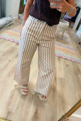 Stay in Line Striped Jeans Ecru