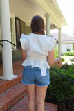 Remember the Ruffles Top White