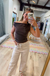 Natural Beauty Asymmetric Sweater Tank Brown