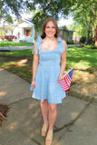 Blue Jean Bow Dress Lt Denim