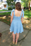 Blue Jean Bow Dress Lt Denim