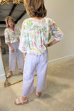 Tempo Paris Crop Linen Pant Lavender