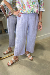 Tempo Paris Crop Linen Pant Lavender