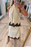 Lively Lace Polka Dot Skirt Set