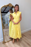 Stella Sleeveless Cinched Dress Yellow