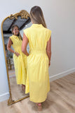 Stella Sleeveless Cinched Dress Yellow