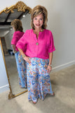 Tempo Paris One Button Blouse Fuchsia