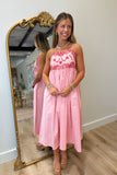 Petal Stitch Embroidered Cami Dress Pink
