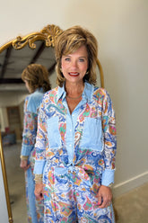 Tempo Paris Paisley Print Blouse Blue