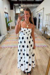 Dashing in Dots Dress White