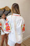 Orchard Electric Puff Sleeve Top White