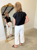 Renuar Sleeveless Embroidered Detail Blouse Black