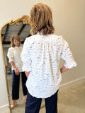 Boho Chic Subtle Floral Blouse White