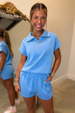 Warm Days Ahead Scuba Short Set Denim Drift