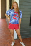 All American Babe Top Blue Gingham
