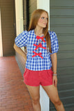 All American Babe Top Blue Gingham