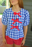 All American Babe Top Blue Gingham