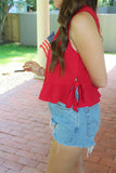 Red, Tied, and True Top