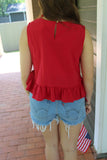 Red, Tied, and True Top